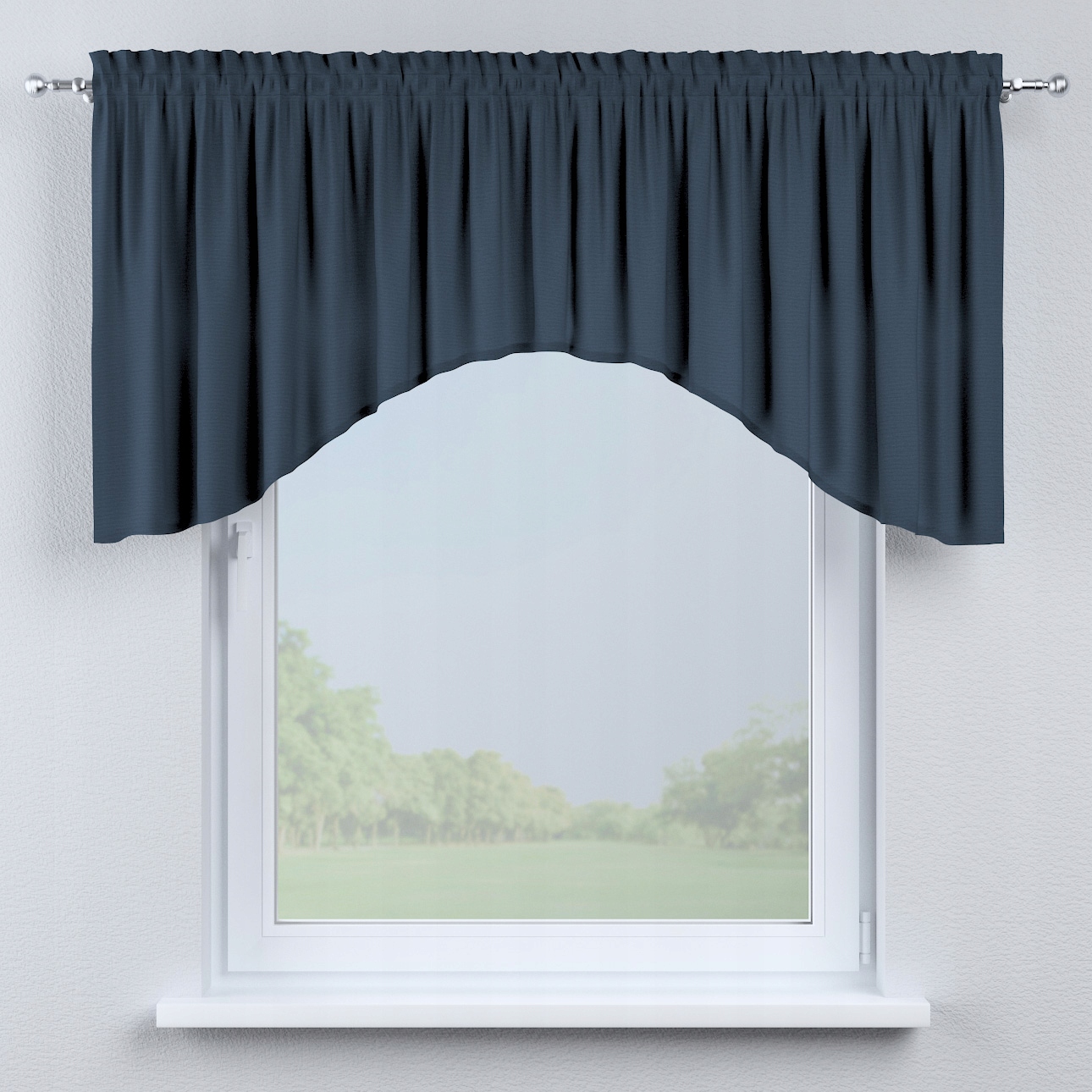 Dekoria Lambrekin oblúk 250x75 odtiene modrej farby