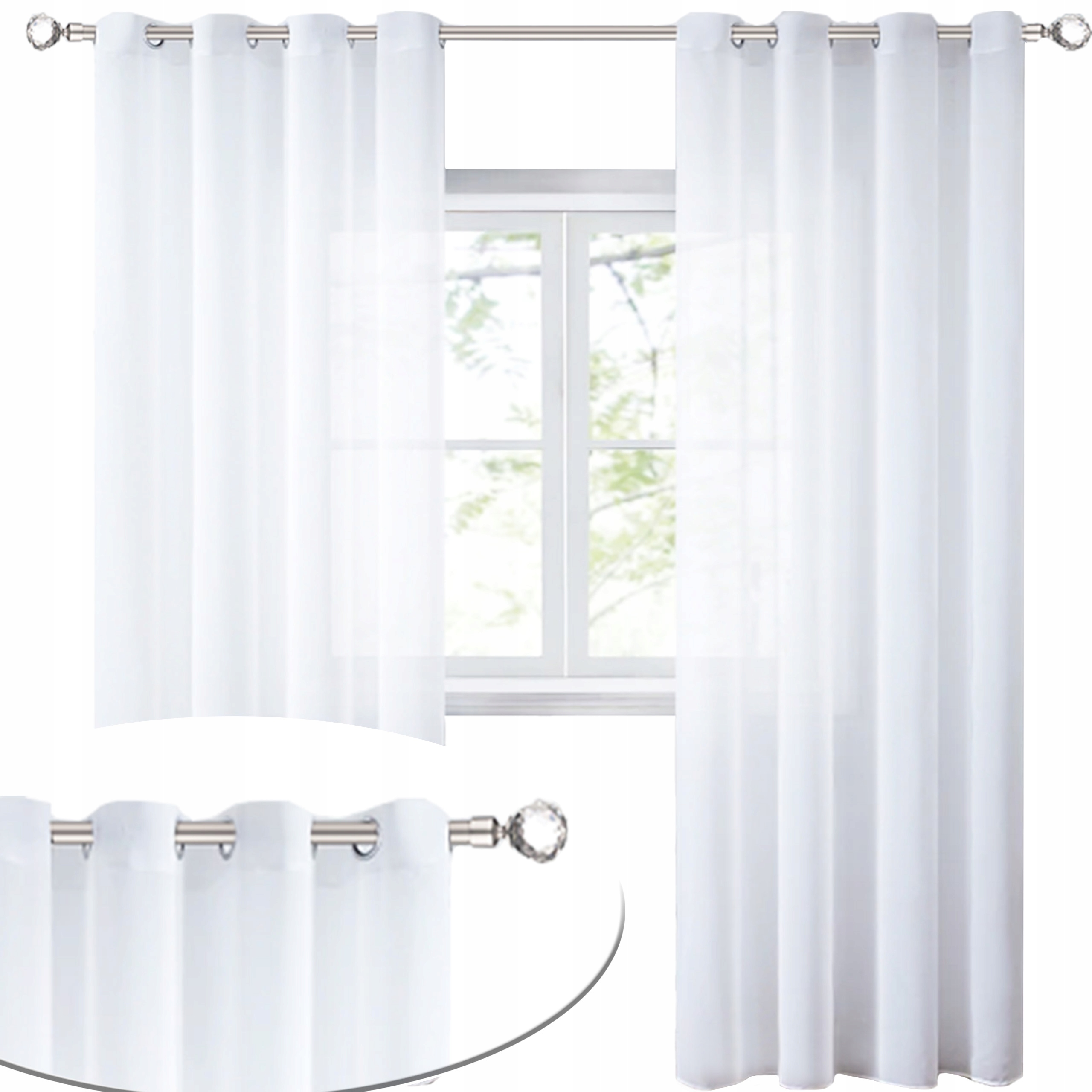 

Firana Na Przelotkach 140X260CM Gotowa Z Woalu