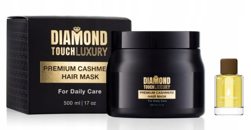 Maska kaszmirowa wygładzająca do włosów Diamond 500ml olejek Felps 7ml
