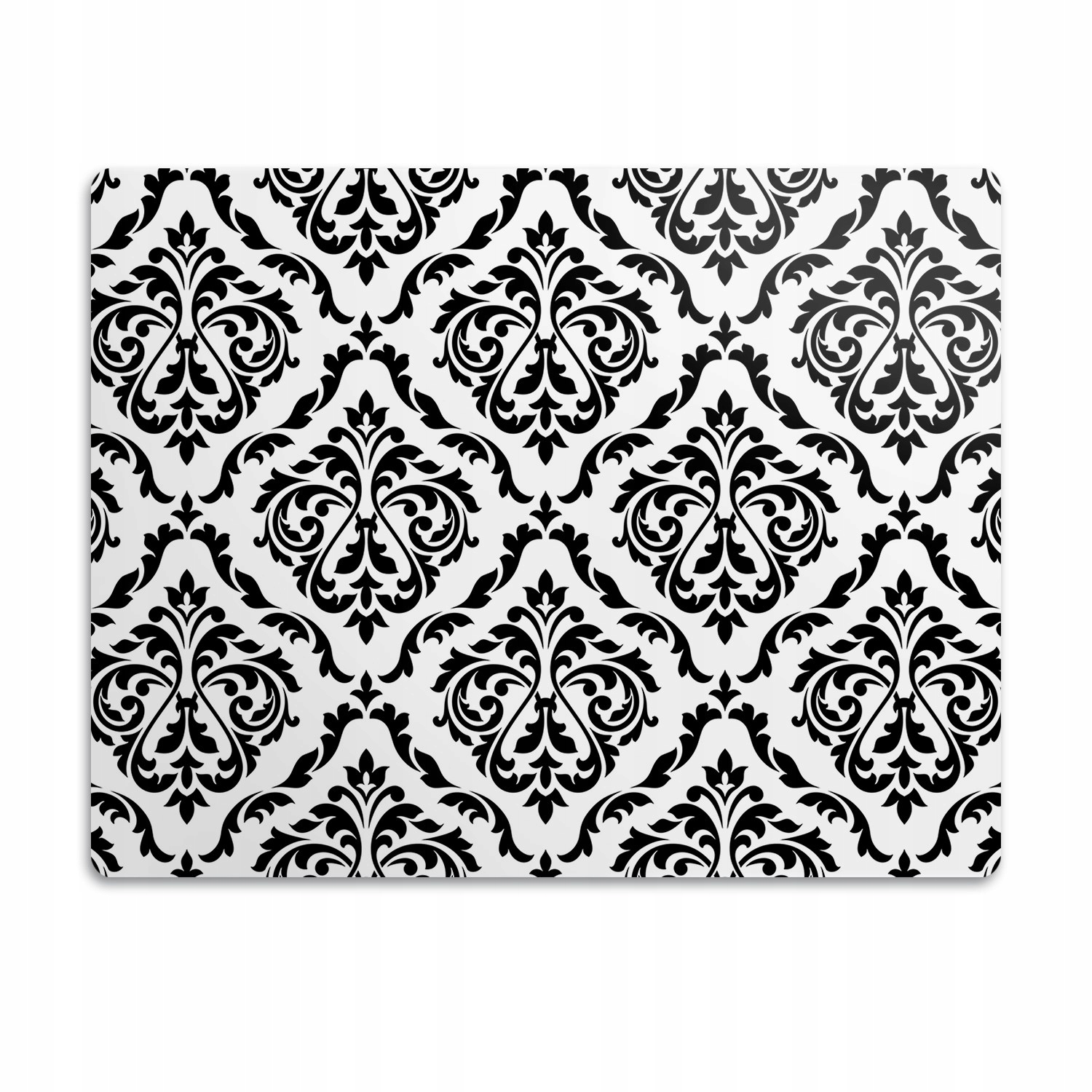 Levně Ochranná podložka pod misky Černé ornamenty 90x60 cm