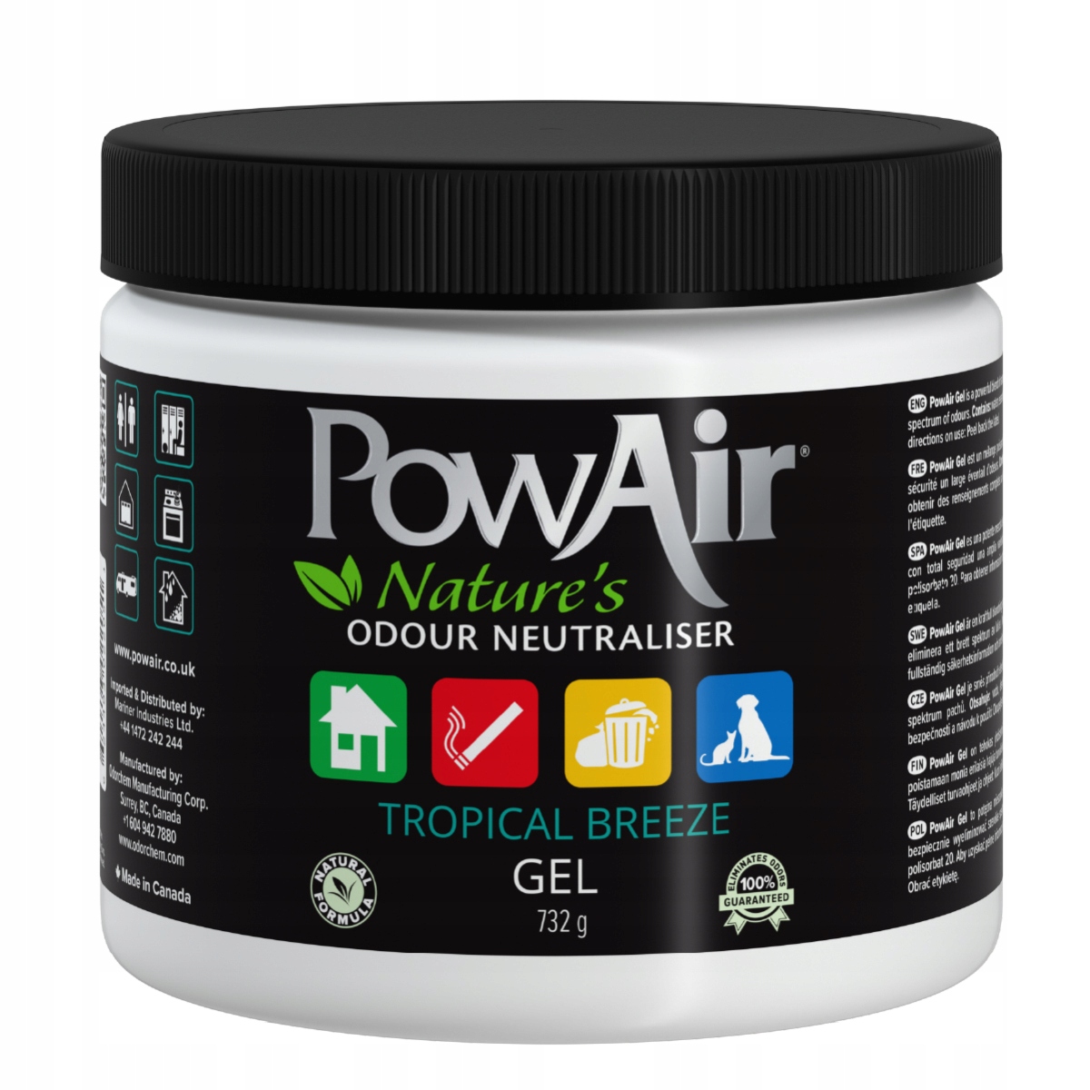 Neutralizátor pachů PowAir gel Tropical Breeze