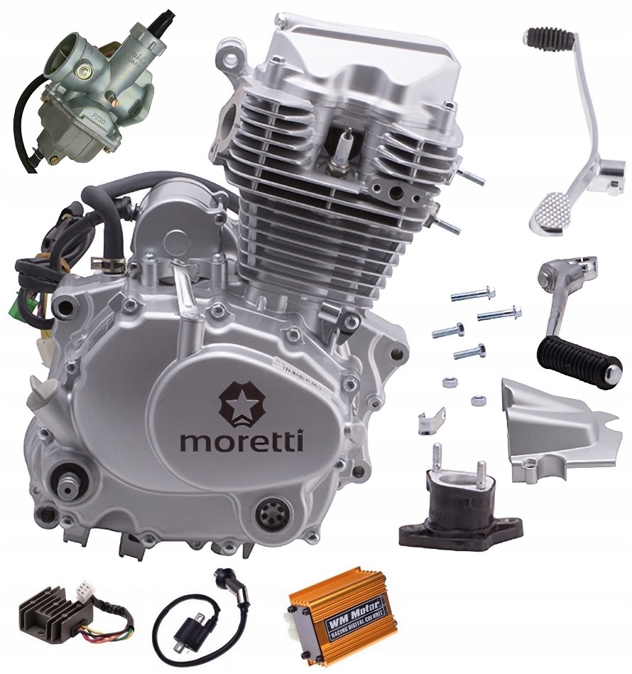 163FMK233CC - Двигун CB 250cc 163f оригінал MORETTI + фітинги