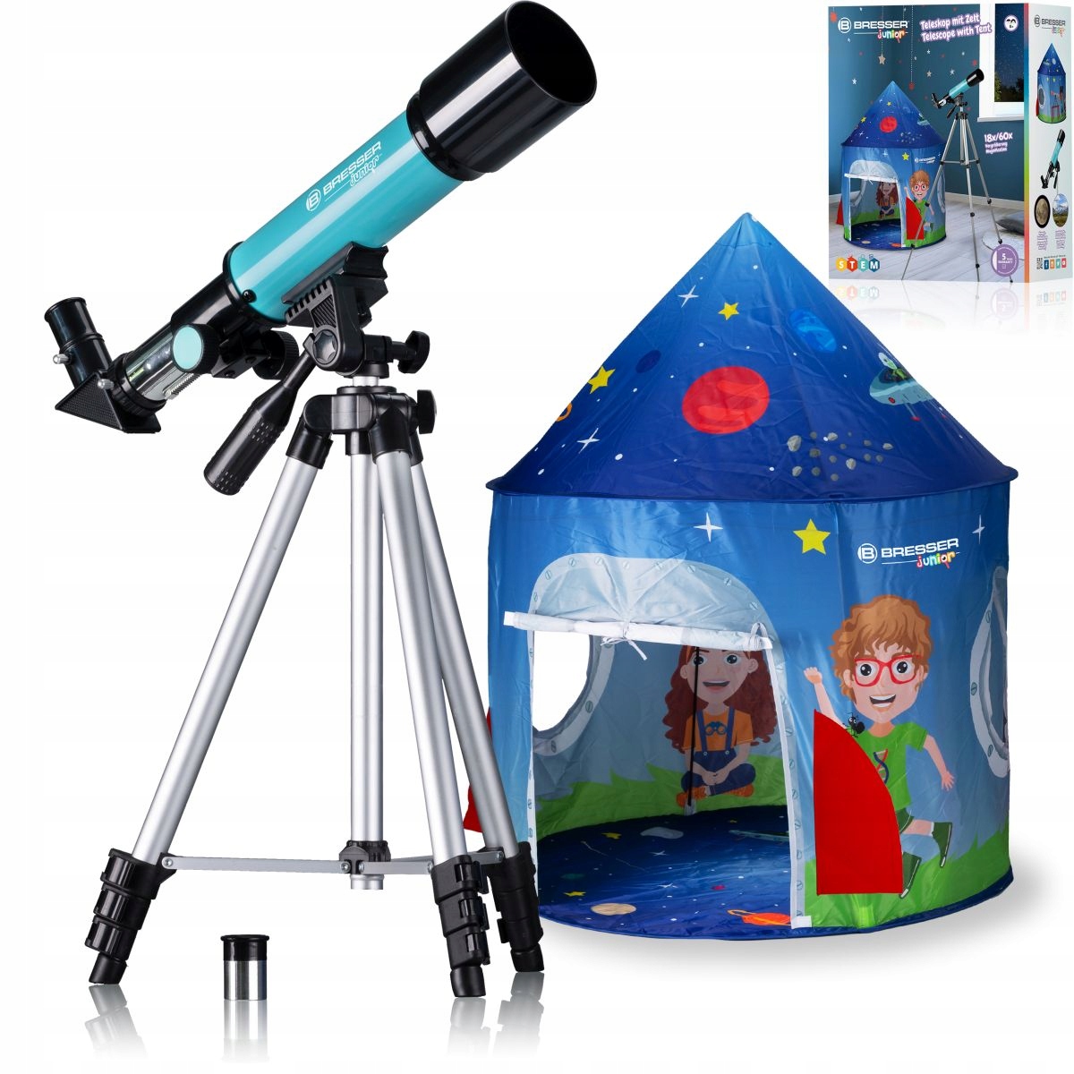 Teleskop Ar 50/360 Az (1") Junior, niebieski z namiotem