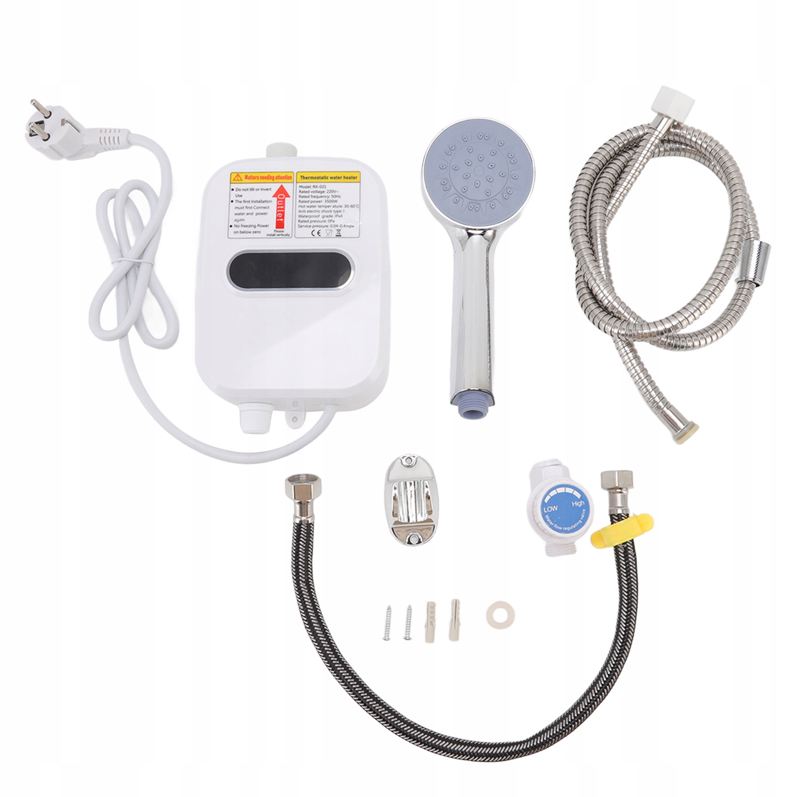 PRZEPŁYWOWY PODGRZEWACZ WODY PRYSZNIC 3500 W LED