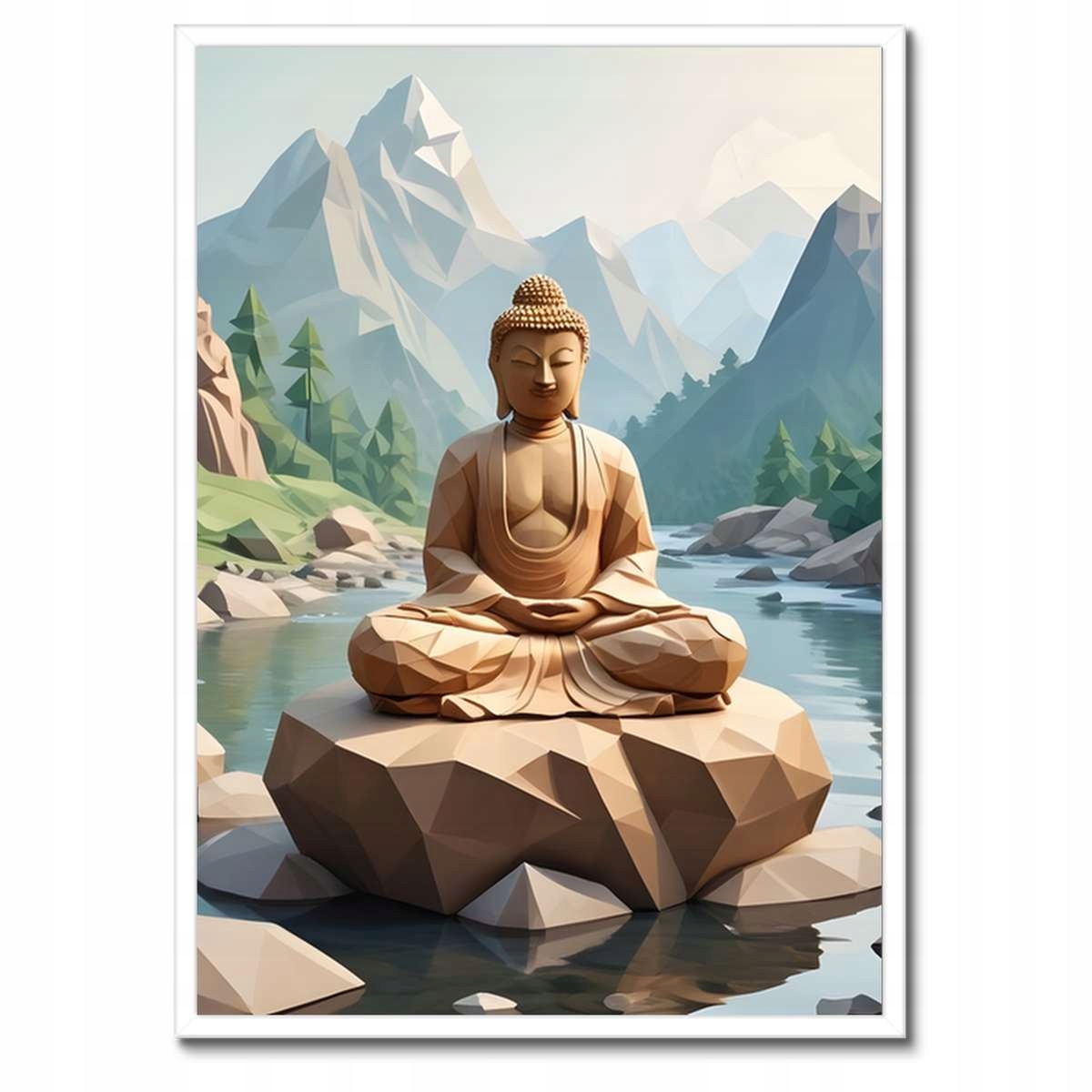 Plakáty v rámu 50x70 Buddha origami