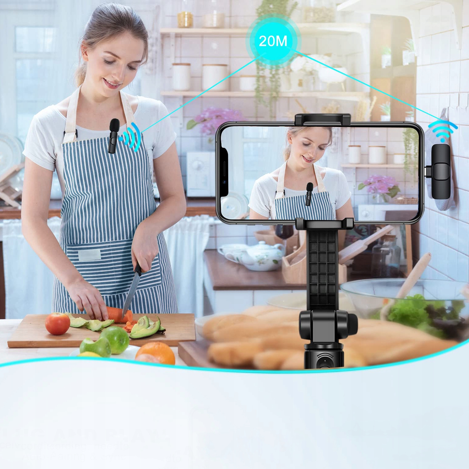 BEZPRZEWODOWY MIKROFON KRAWATOWY IOS IPHONE NAJLEPSZY PREZENT Kod producenta Microphone-IOS