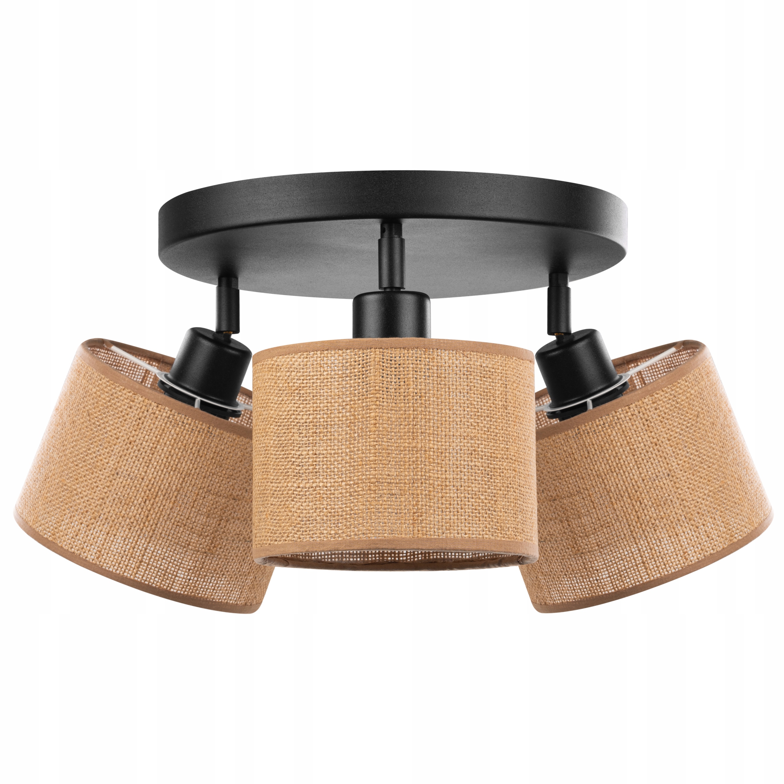 Lampa sufitowa Plafon z przegubamiI Rustykalna Abażur Juta beżowy