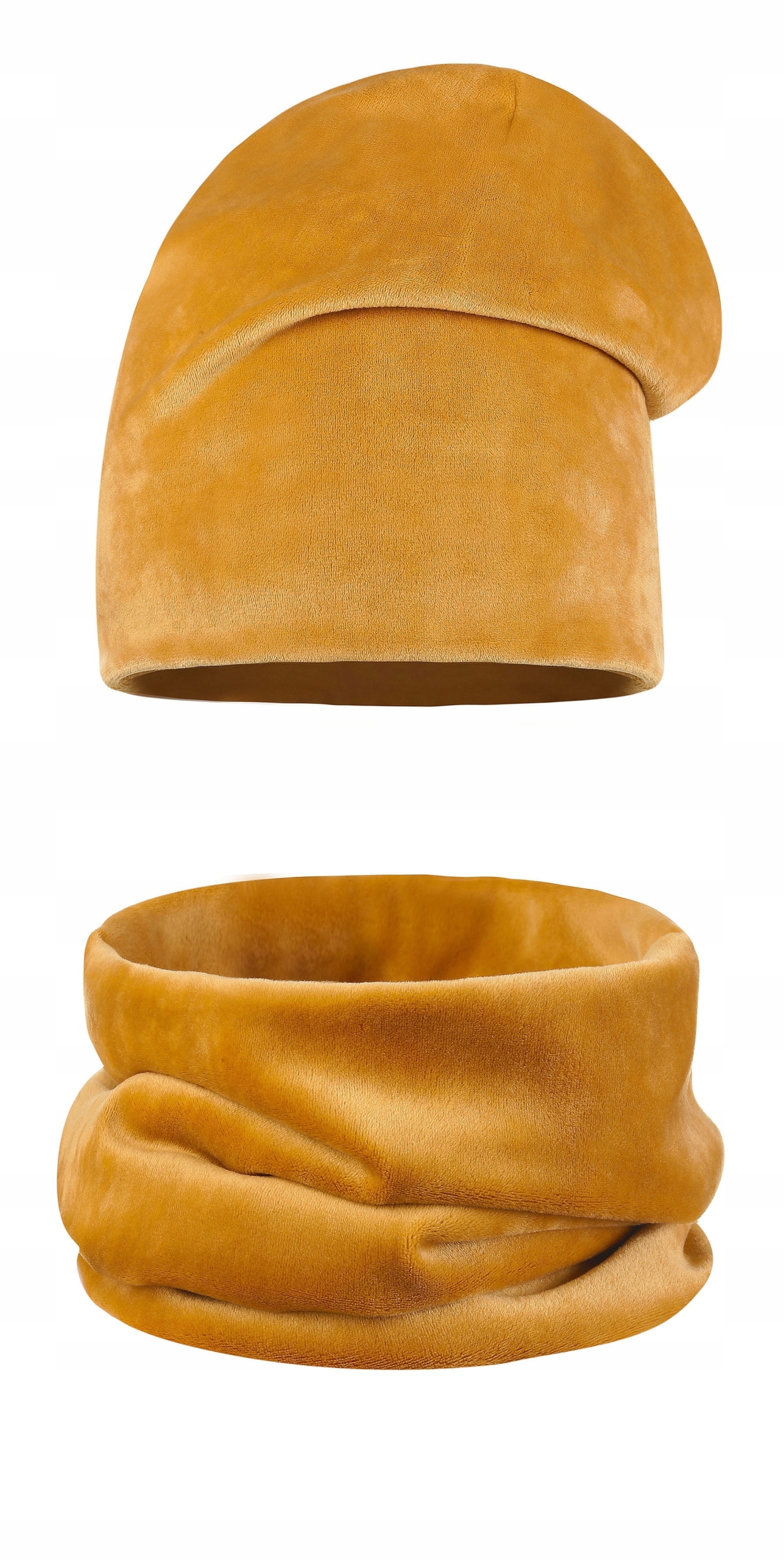 

Komplet Czapka Beanie Tuba Komin Welurowy Aksamit