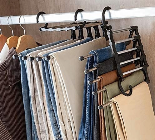 TELESKOPOWY WYSUWANY WIESZAK NA SPODNIE DO SZAFY NA 5 PAR ORGANIZER Marka inna