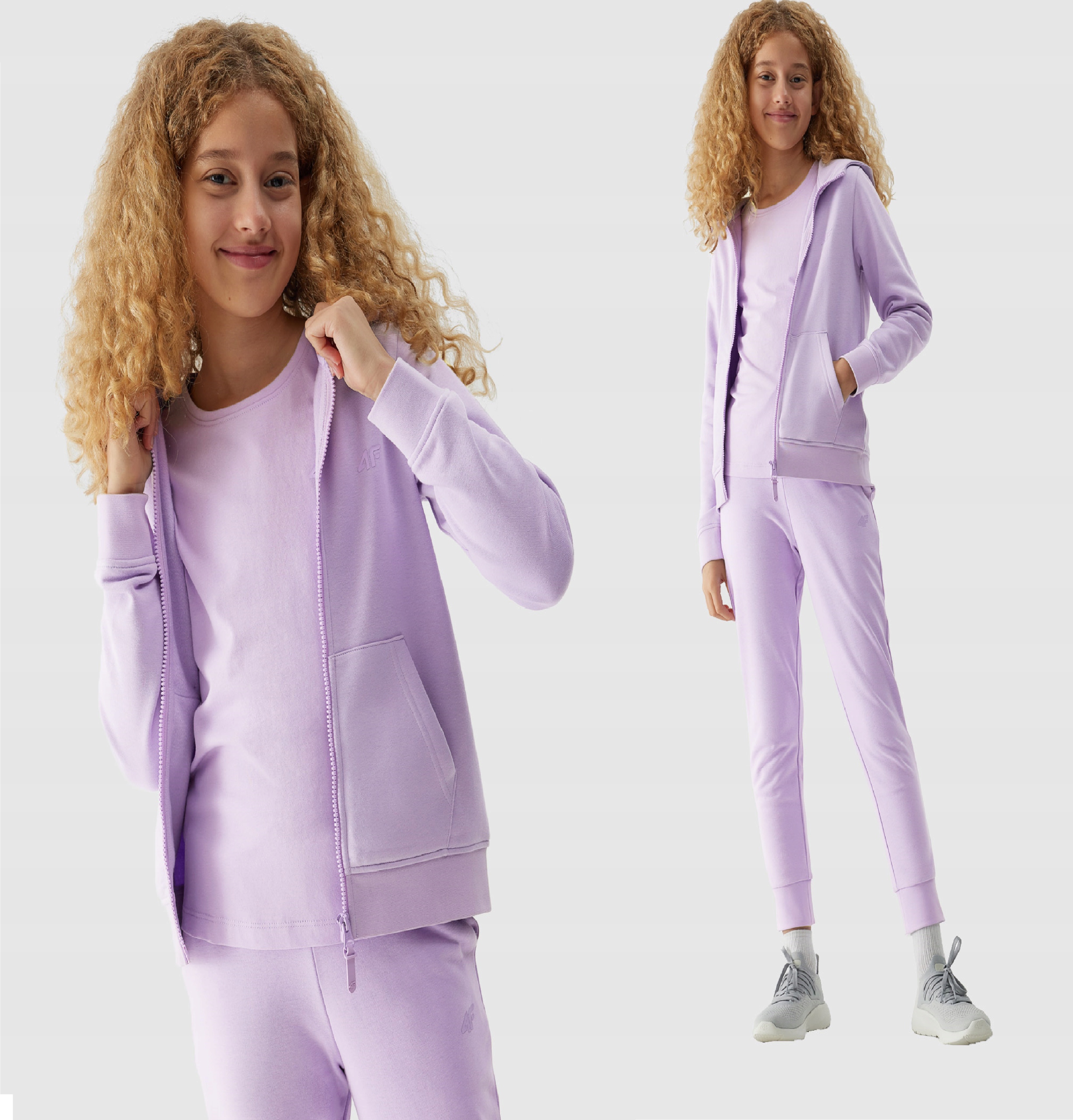 4F BLUZA DZIEWCZĘCA ROZPINANA Z KAPTUREM DRESOWA DZIECIĘCA Płeć dziewczynki