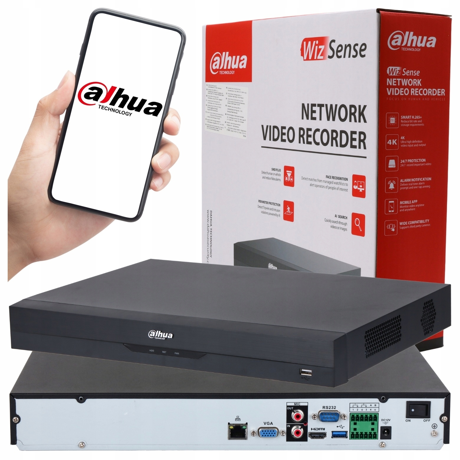 Ip rekordér Dahua NVR5216-EI WizSense Ai 16-kanálový 32Mpx 4K AcuPick