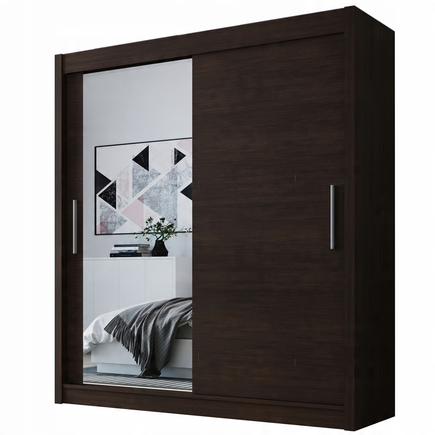 

Szafa przesuwna Doti 1 150 garderoba Choco lustro