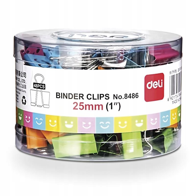 

Klipy do papieru Deli 8486 25mm OPAK.48szt. buźki