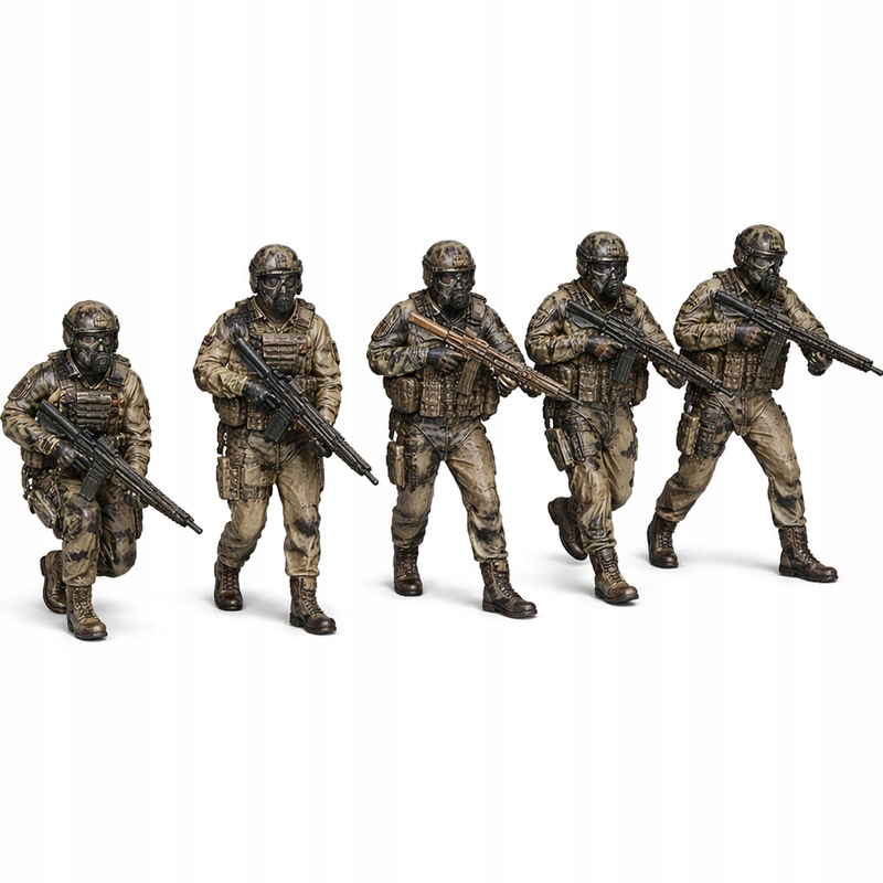 Figurka Zestaw Modern Soldiers Gas Mask Model 3d Skala 1:48