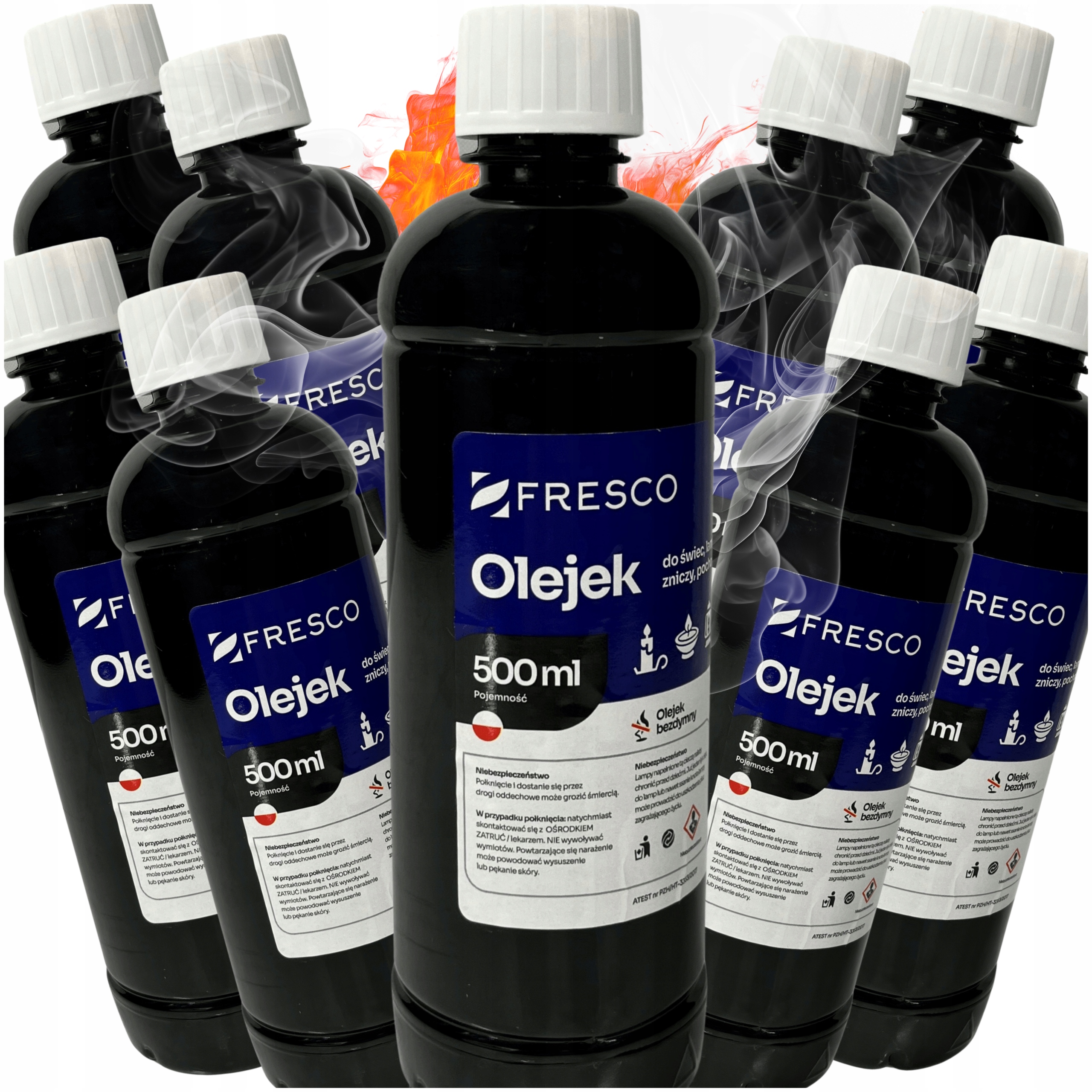 Sada 10x Olej na palivo pro lampy Pochodně svíček 0,5L Bez Zápachu Bezdýmový