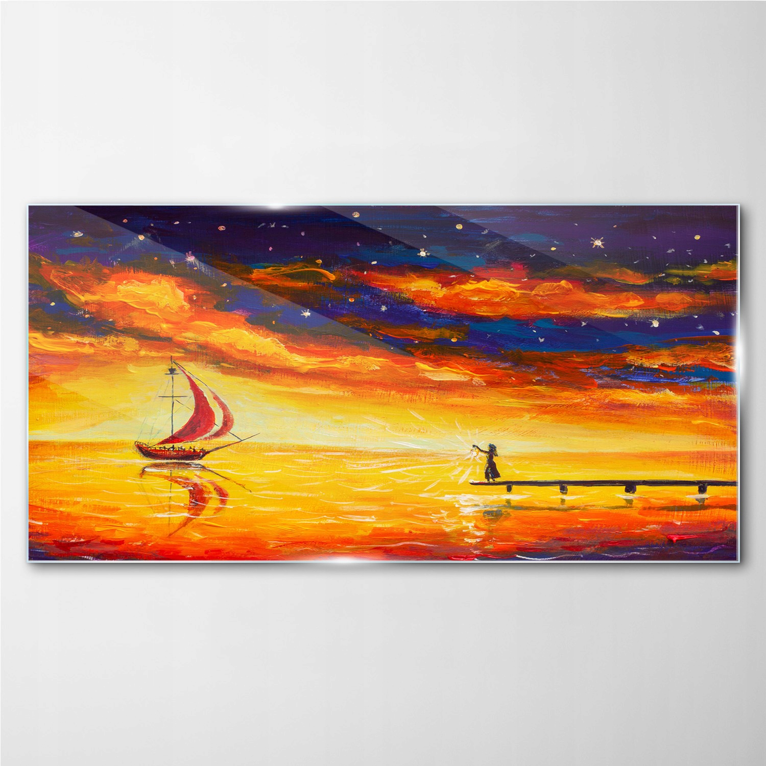 

Obraz szklany na ścianę Statek niebo noc 100x50 cm