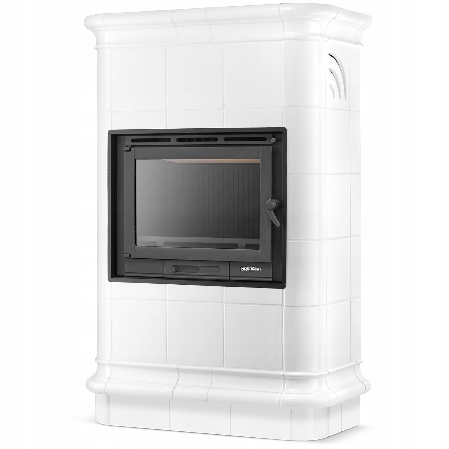 Kamna krbová kamna koza kachlová keramická krbová skříň Roma Bílá