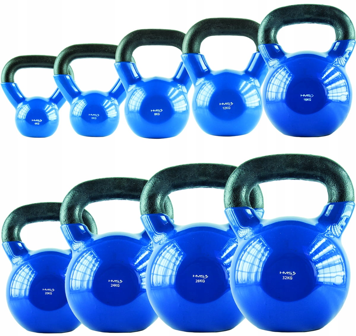 KNV10 BLUE KETTLEBELL ŻELIWNY POKRYTY WINYLEM HMS Model KNV10