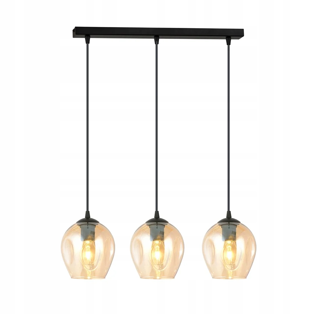 Luster Emibig Istar 3xE27, 40W, čierny/medový, 70cm, Emibig