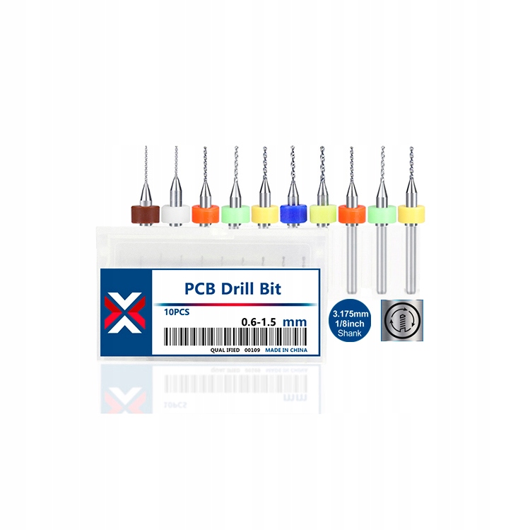

Mini wiertła Pcb zestaw 0,6-1,5 mm 10 szt węglik