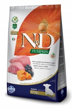 Levně Krmivo pro psy Farmina N&d Jehněčí s dýní a borůvkou Puppy Mini 800 g