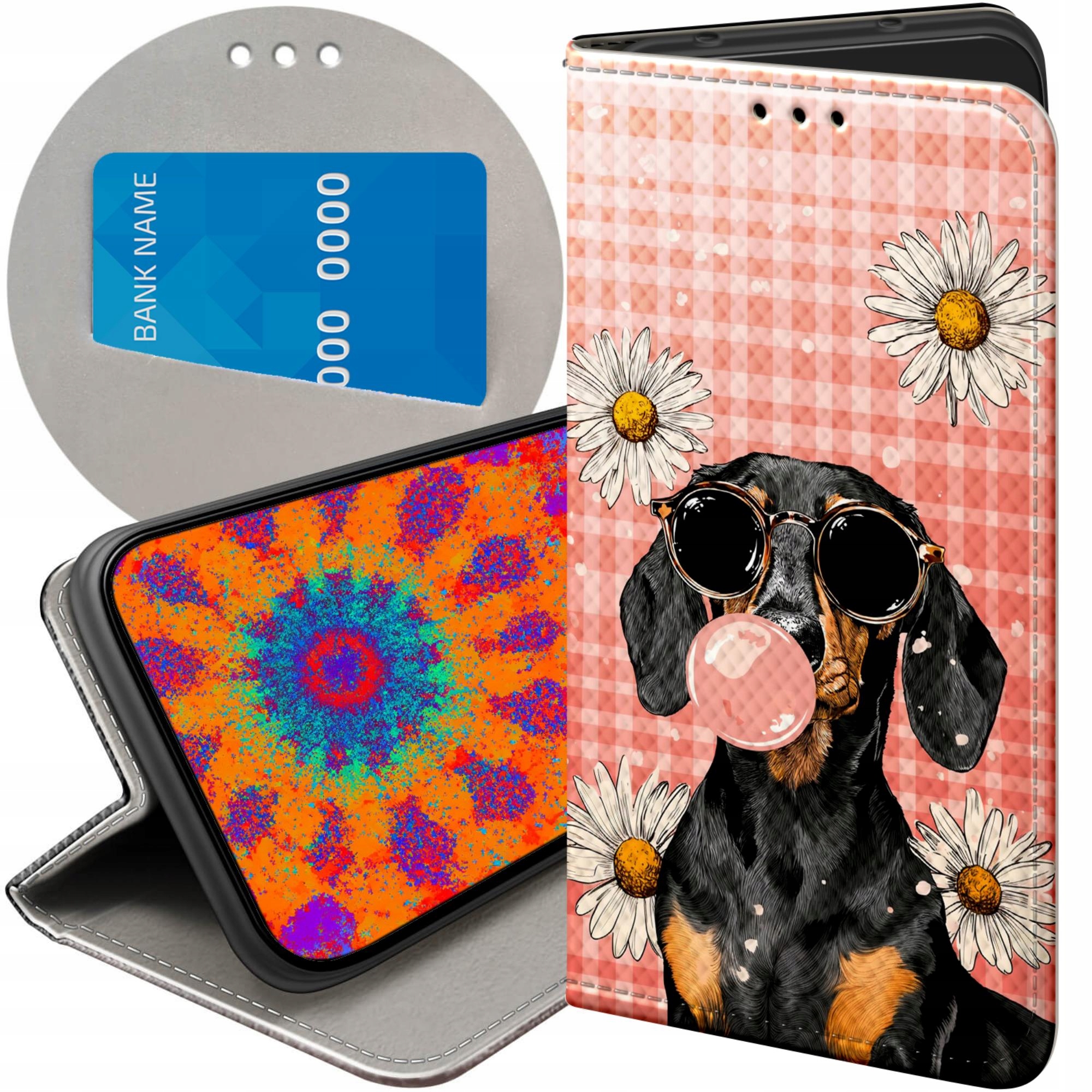 Etui Z Klapką Do Huawei Honor MAGIC7 Pro Jamniki Psy Jamnik Red Merle