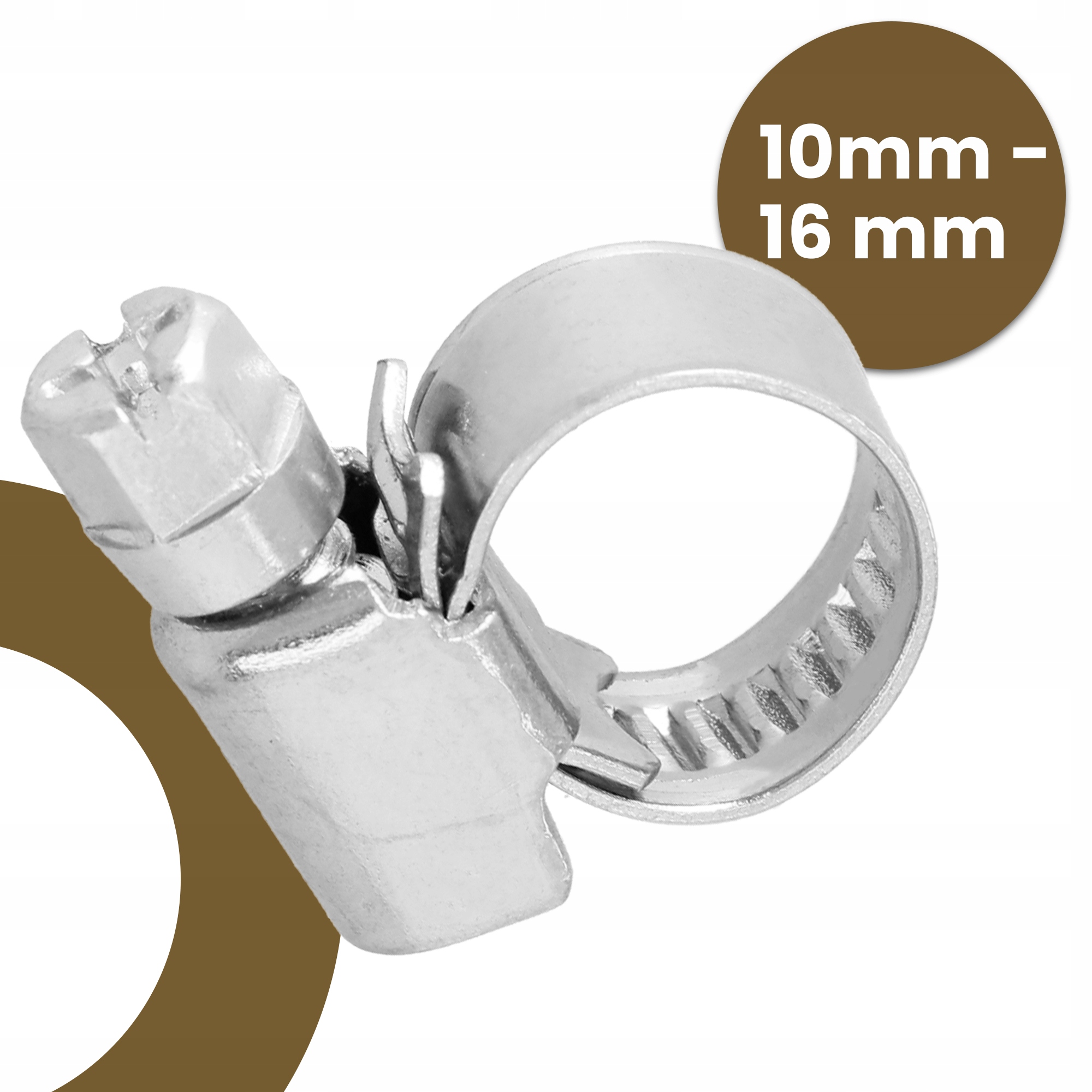 10x Obejma Ślimakowa OPASKA ZACISKOWA 10-16 mm Metalowa SKRĘCANA Cybant Materiał stal ocynkowana