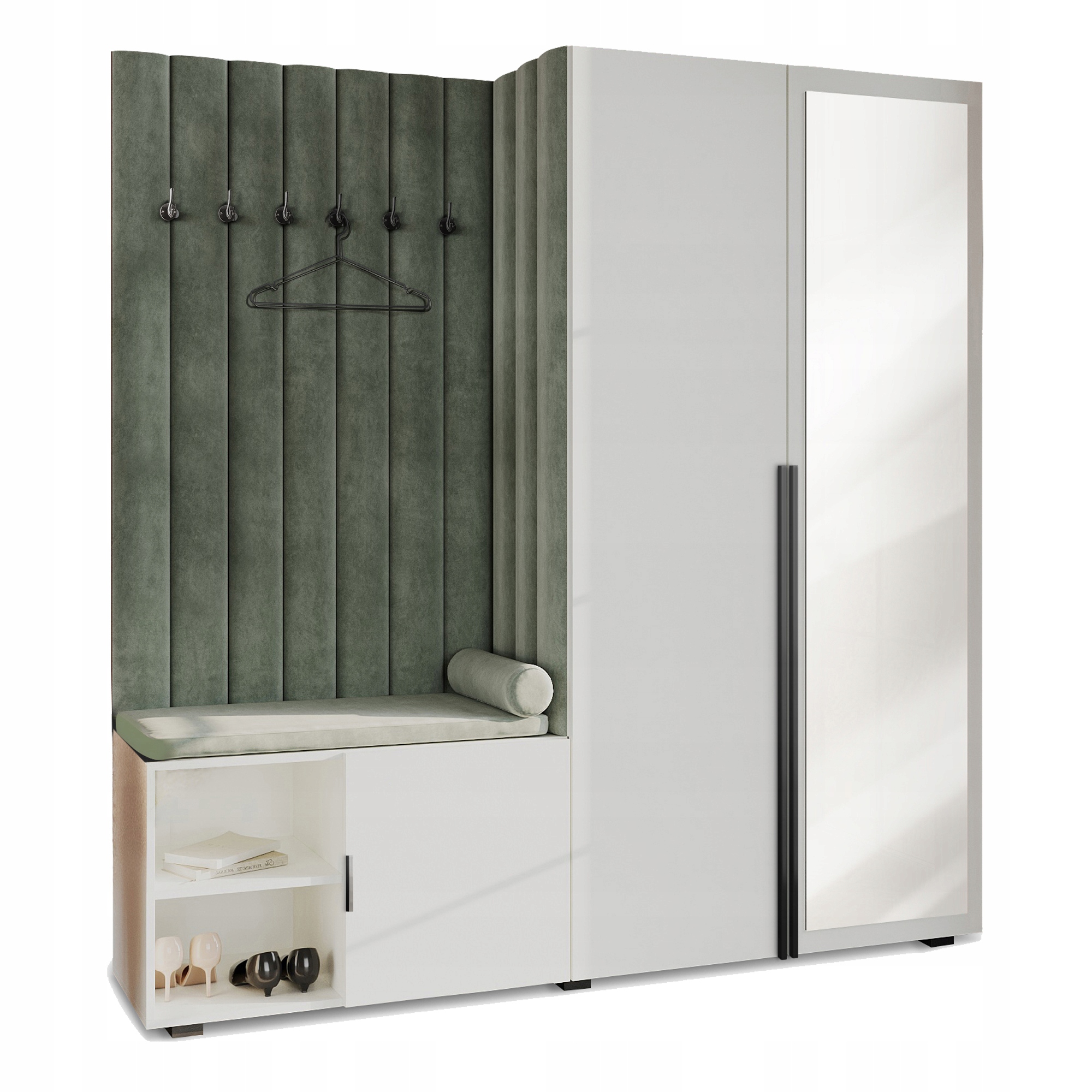 Šatní Skříň Předsíň Do Předsíně Sedák Zrcadlem Bílá Hexa Černá 33