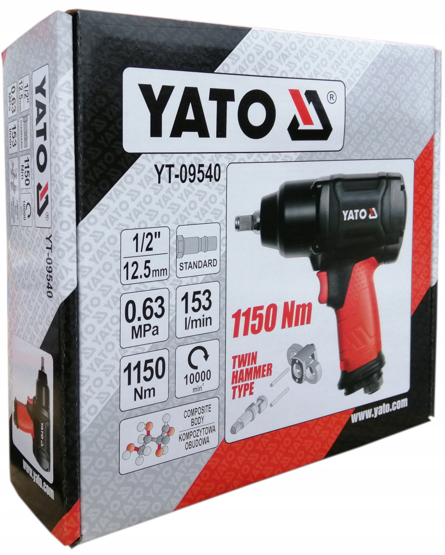 KLUCZ PNEUMATYCZNY 1/2'' 1150NM Rodzaj klucz udarowy