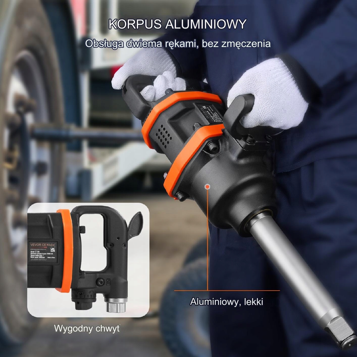 Klucz udarowy pneumatyczny 5000RPM Maksymalny moment obrotowy 0 Nm