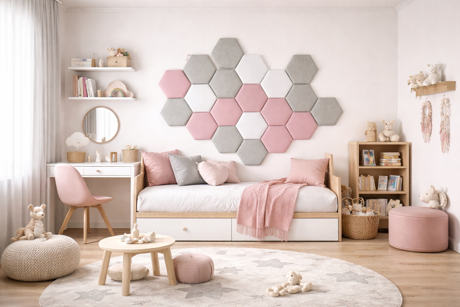 Čalúnené Panely Heksagon 41x35 Včelí Plást Sada 20 Kusov Velúrov Velvet