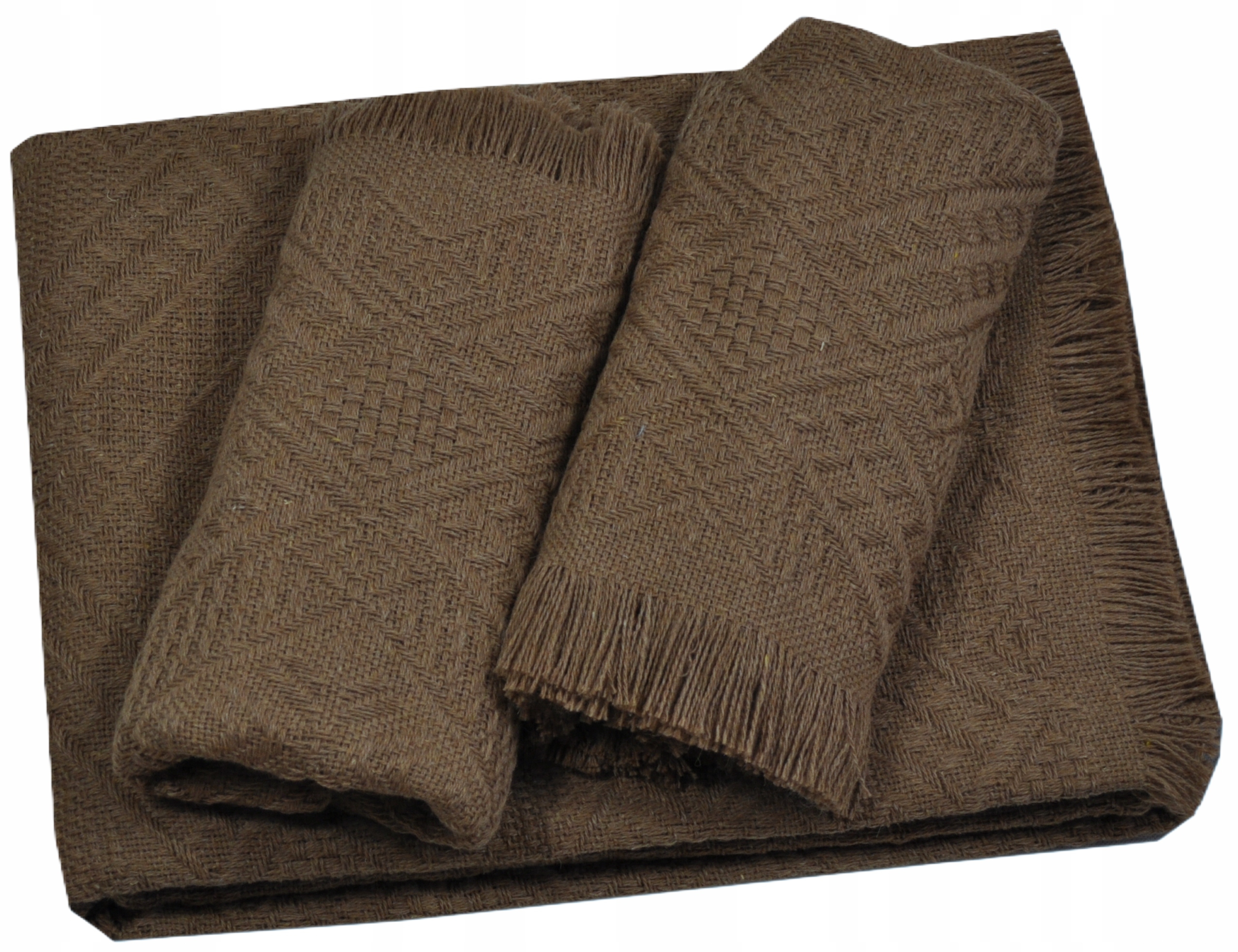 KOMPLET NARZUTA NA KANAPĘ 160X200 I DWA FOTELE 60X160 BRĄZOWY JASNY