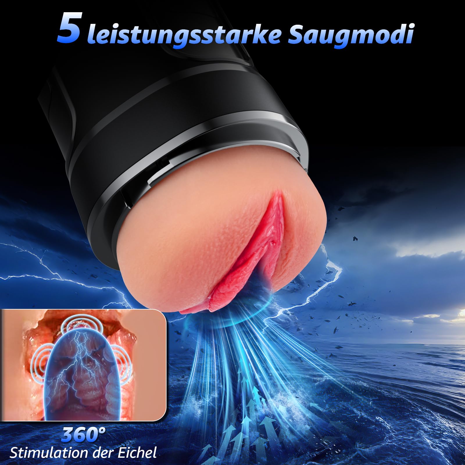 Masturbator Elektryczny: 10 Wibracji, 5 Trybów Ssania — miniatura 2