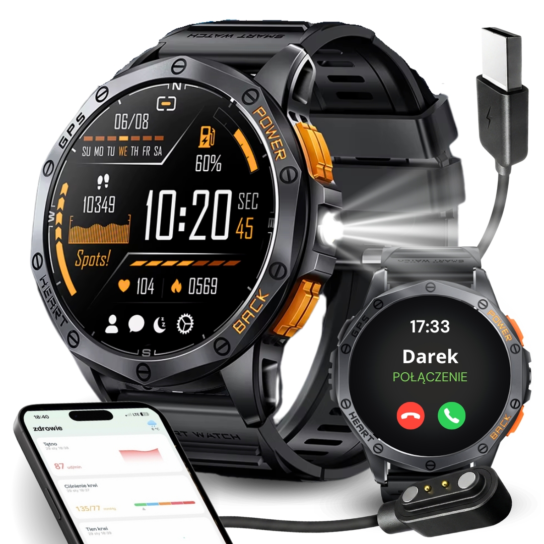 Chytré Hodinky Pánské Gps Menu Polské Voděodolné Sportovní Hovory Smart Watch Pl