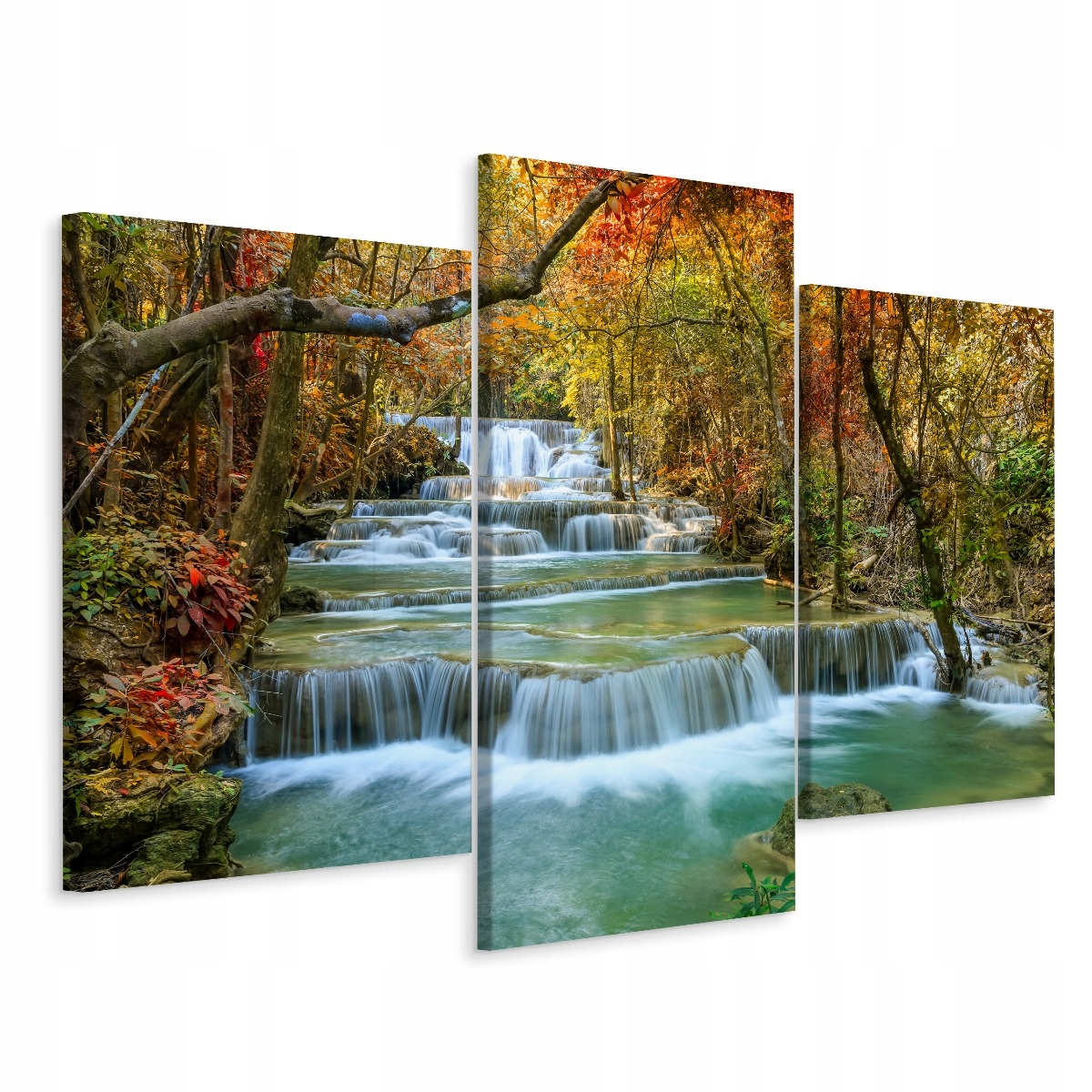 

Obraz Tryptyk Wodospad Drzewa Krajobraz 3D 90x60