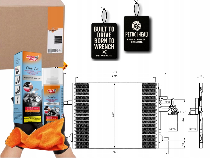 Kondenzátor Klimatizace Volvo V60 10-, XC60 08-, S6 #Petrolhead Pro+ Kit9