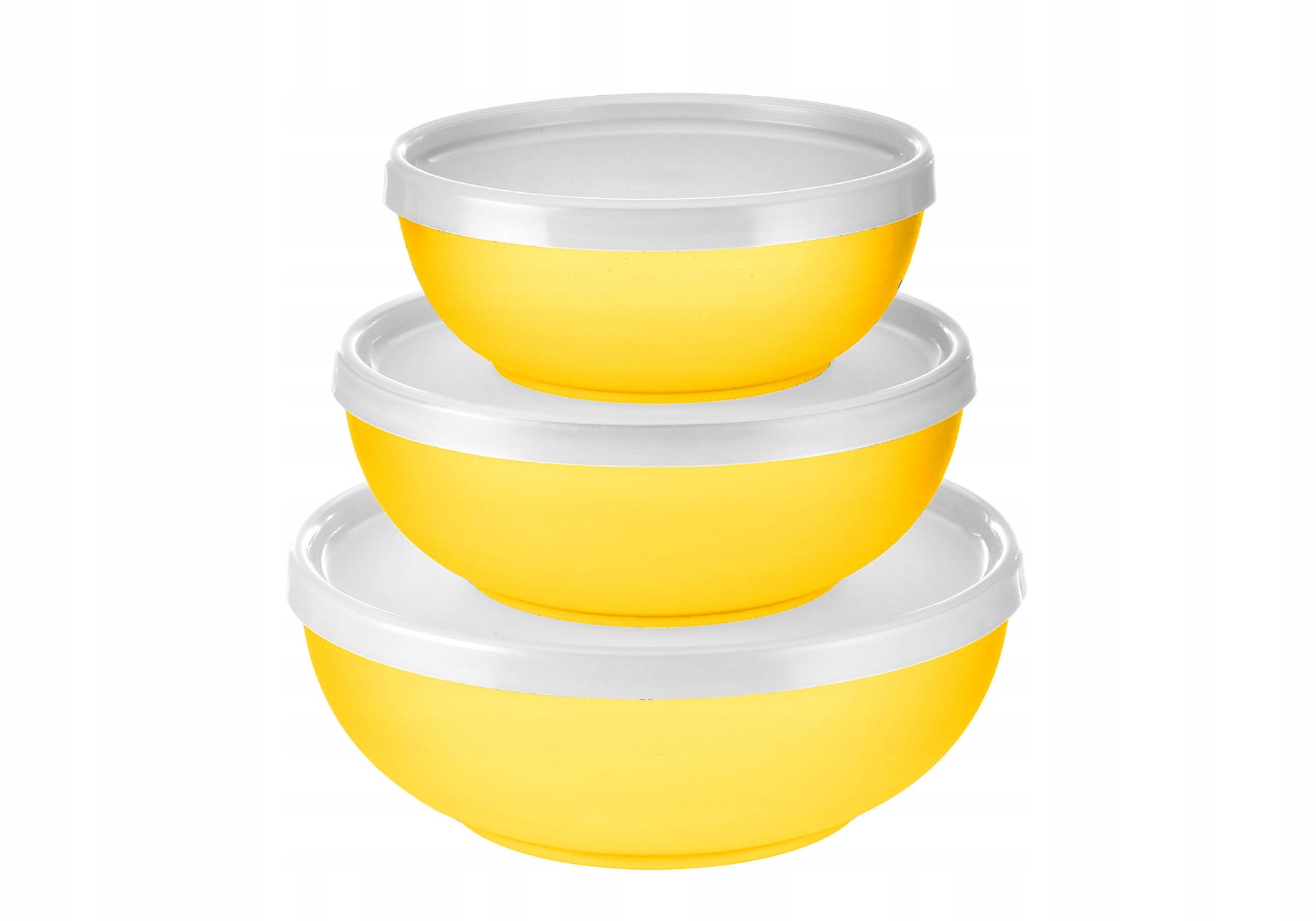 

Zestaw 3 Miski Salaterki Z Pokrywką Plastikowe Żół