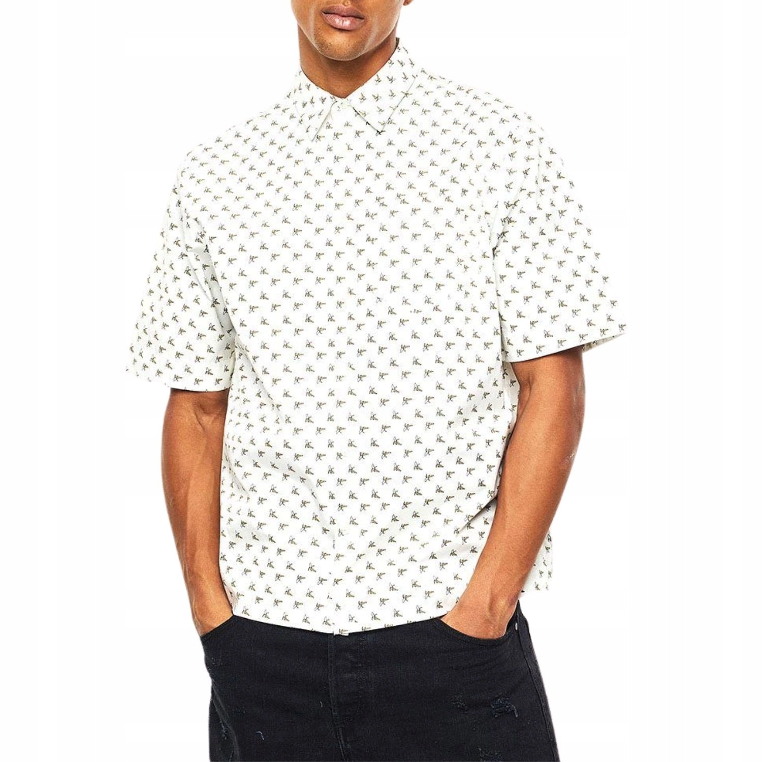 Pánská košile s krátkým rukávem Diesel, klasická, s klasickými vzory, velikost vel. S