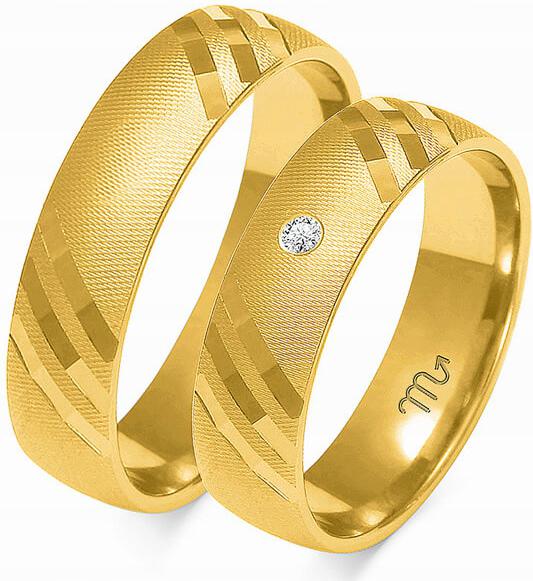 Zlatý svatba prsten pro pár 585 r 11 12 13 Elegantní klasická gravírování