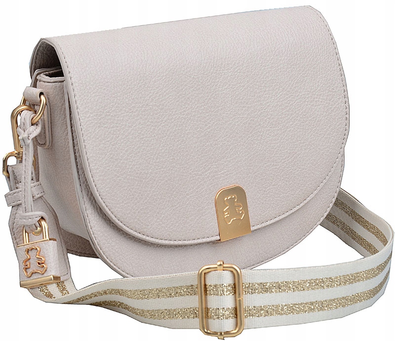 LuluCastagnette Torebka damska Listonoszka z klapką Misio szeroki pasek Marka Lulu Castagnette