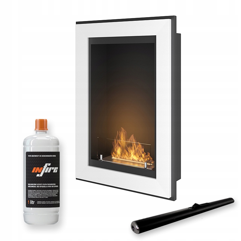 Zabudovateľný biokrb Frame 550 biely s sklom Simplefire