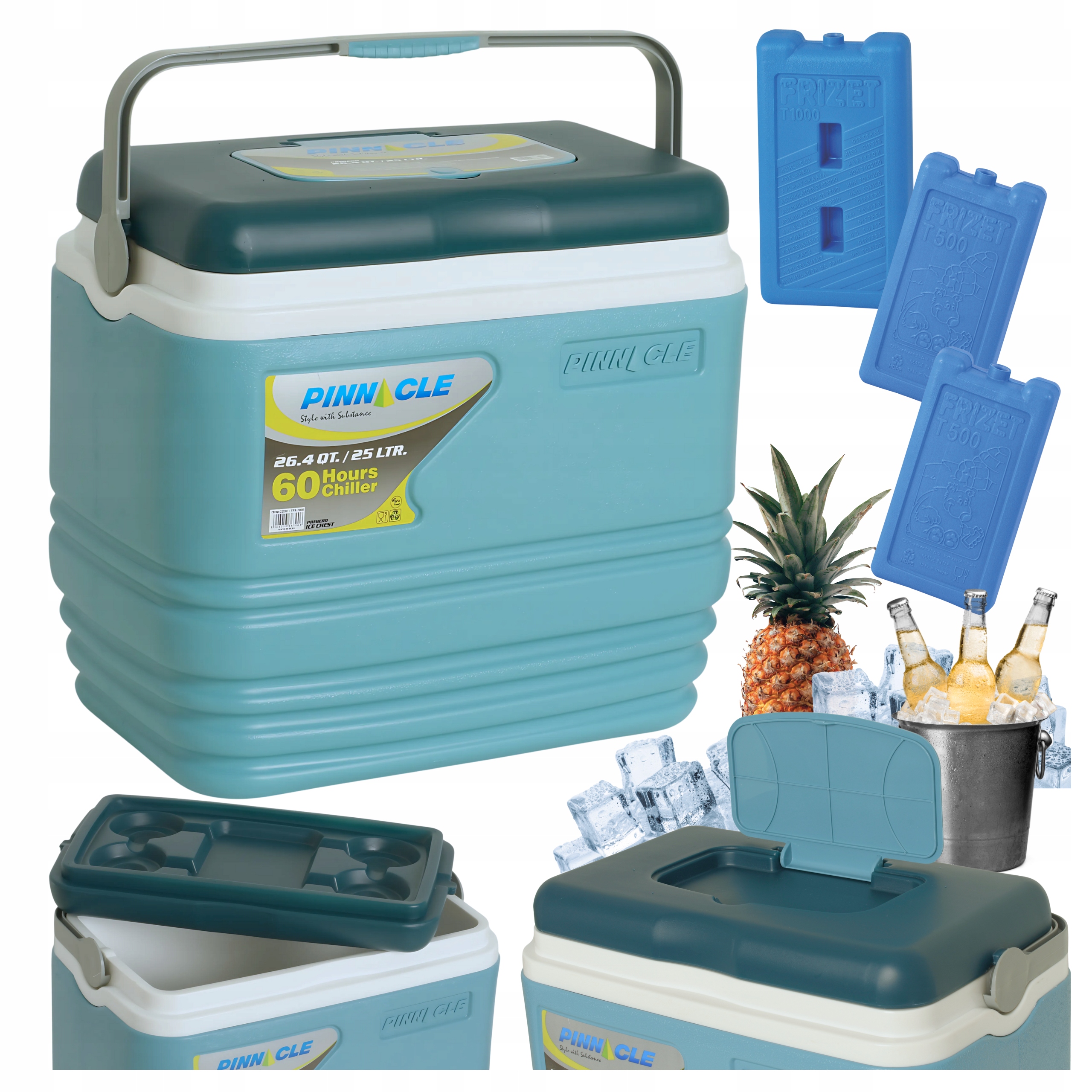 Turistická lednička s rukojetí Pinnacle TPX7006 25L 3 chladicí vložky