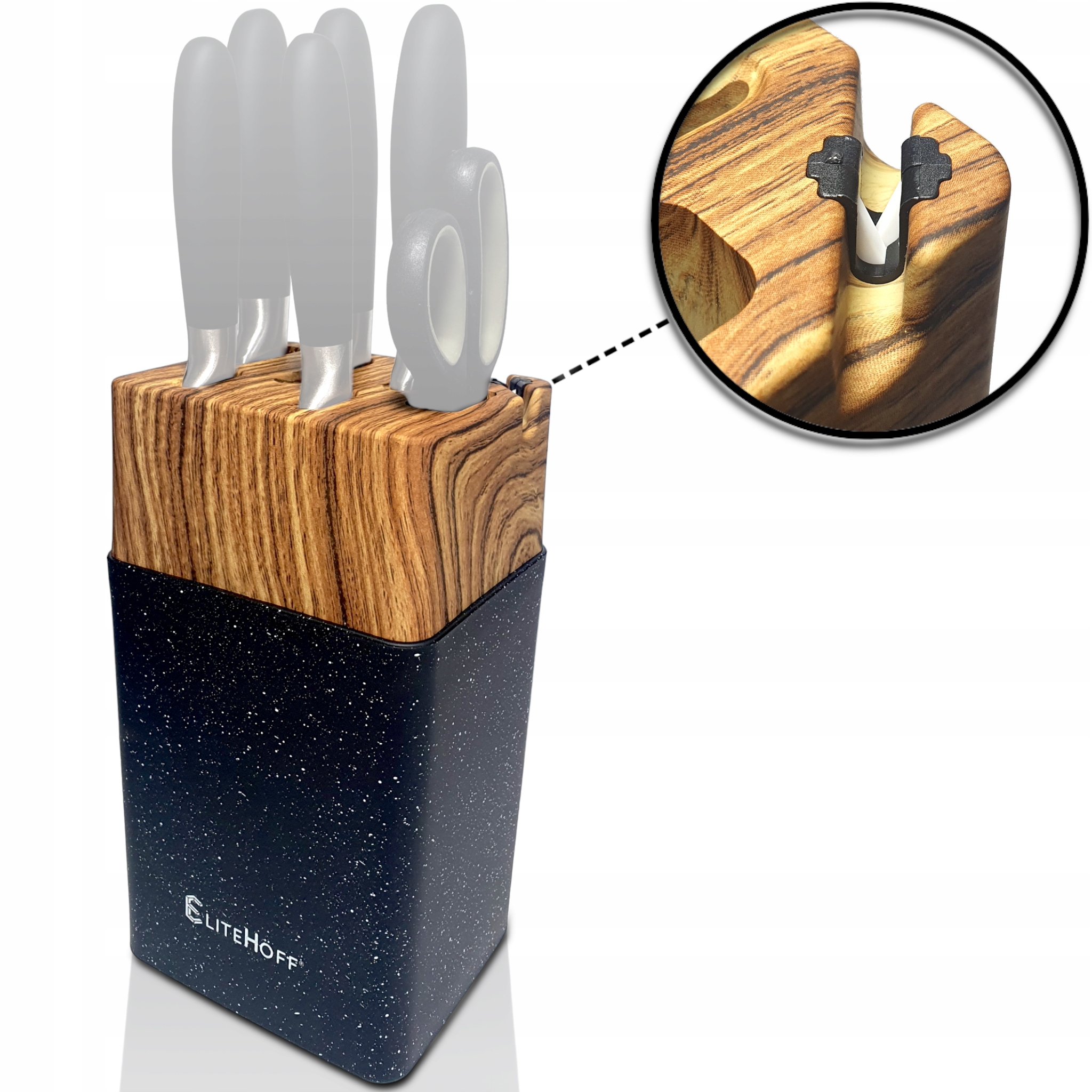 Stojak na noże Elitehoff 22 cm czarny tworzywo sztuczne EAN (GTIN) 5907768762681