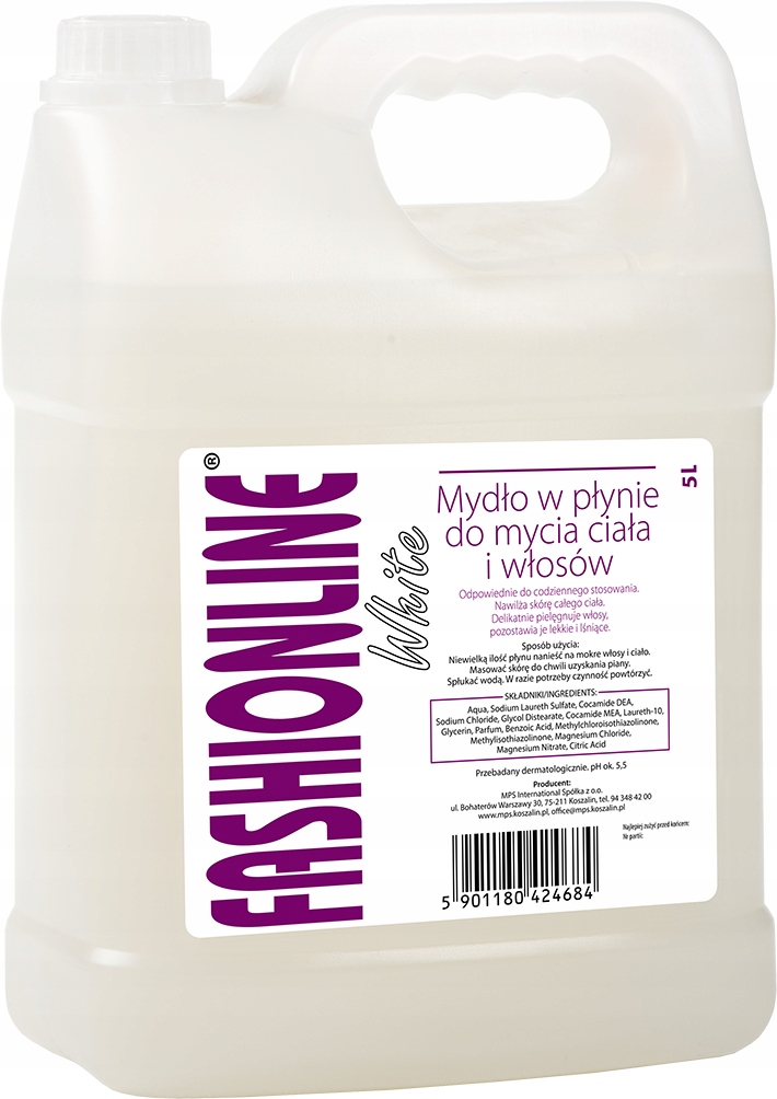 

Fashionline White Mydło do Mycia Włosów i Ciała 5L