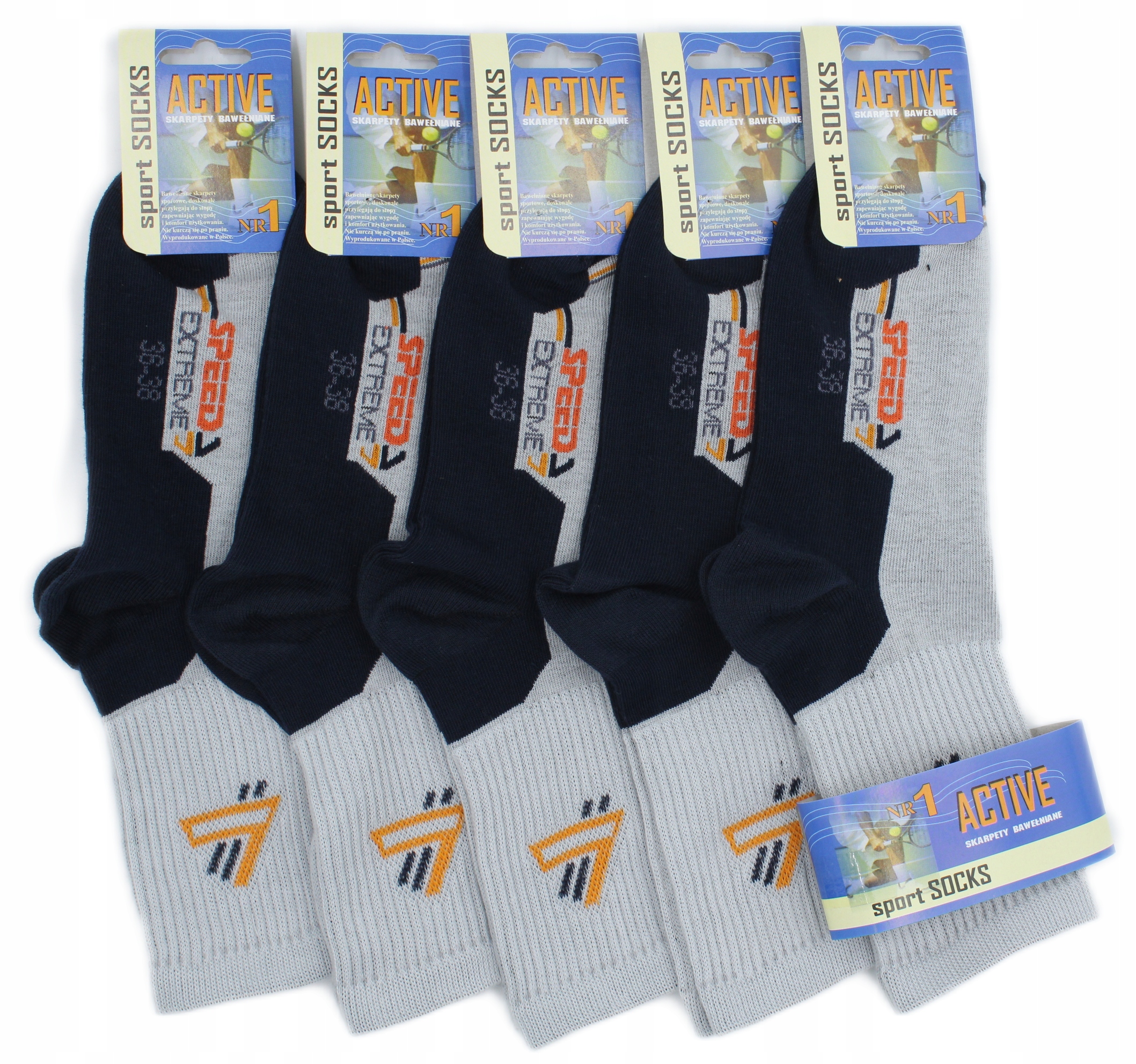 

5X Skarpety Chłopięce Młodziezowe Bawełna 36-38