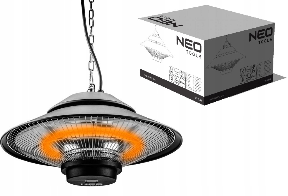 Žiarič 1500 W, stropný, IP44, diaľkový ovládač Neo 90-034