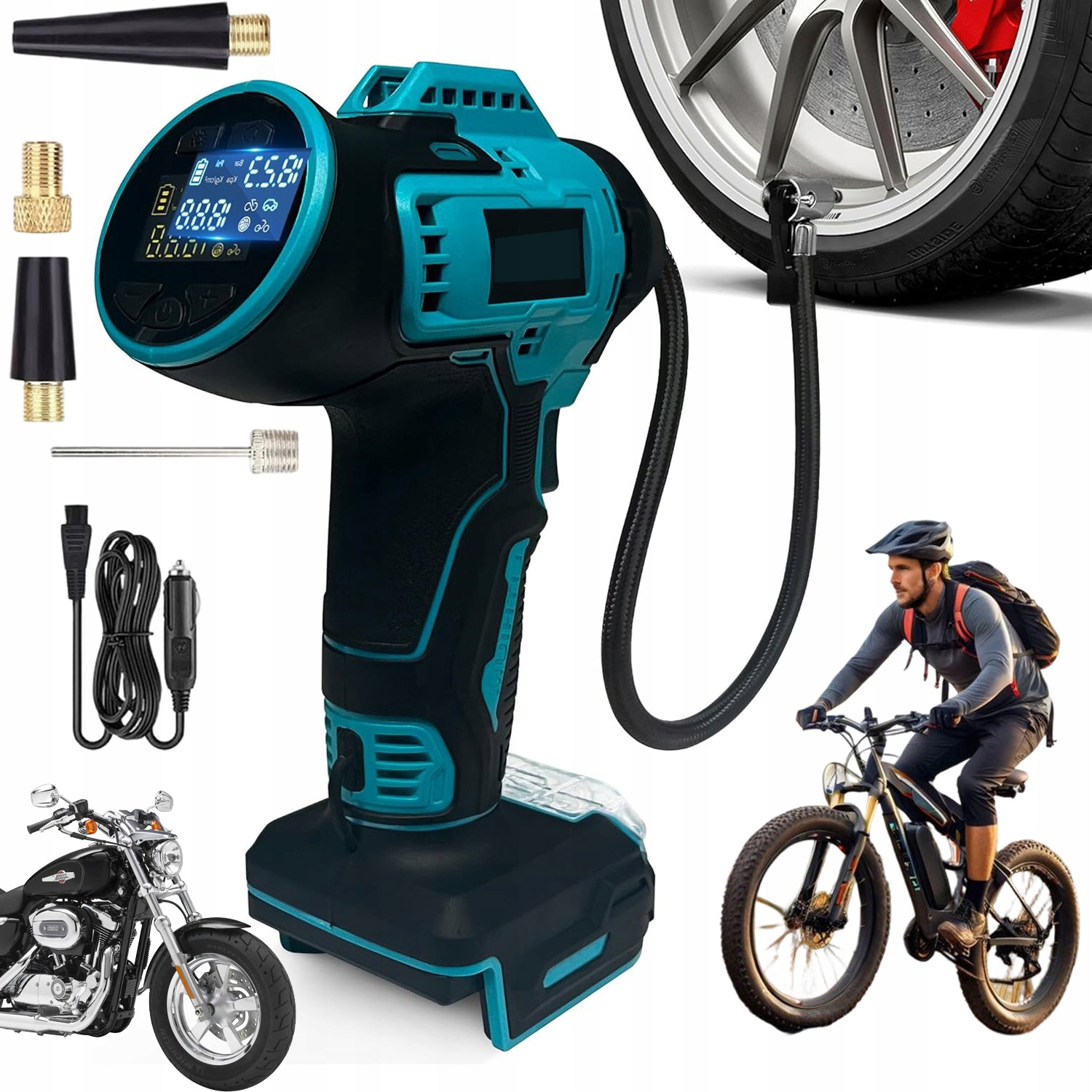 Kompresor Do Auta Vzduchová Pumpa 12V Nouzové Napájení 4 Režimy