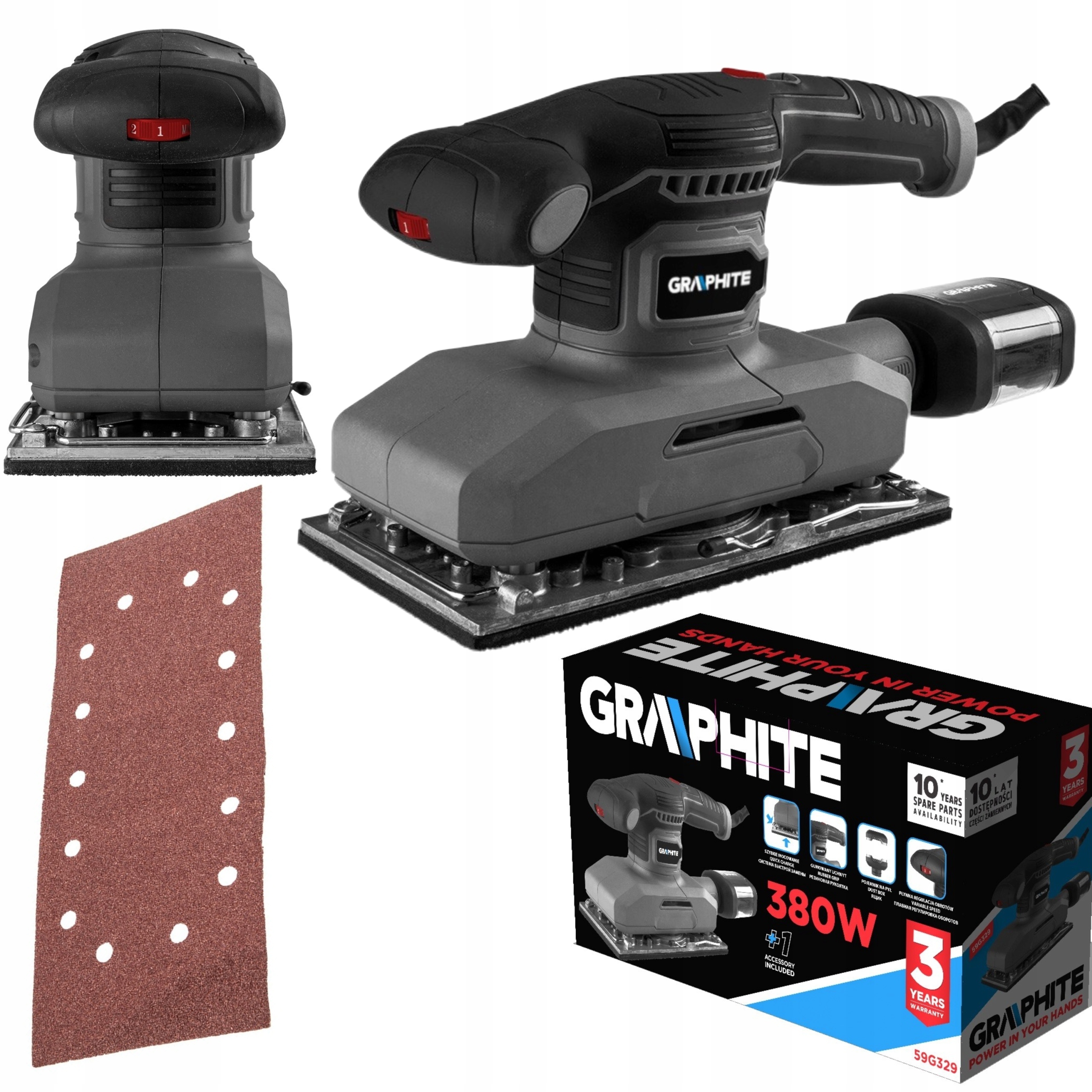 GRAPHITE орбітальна шліфувальна машина 380 Вт 115x230 мм