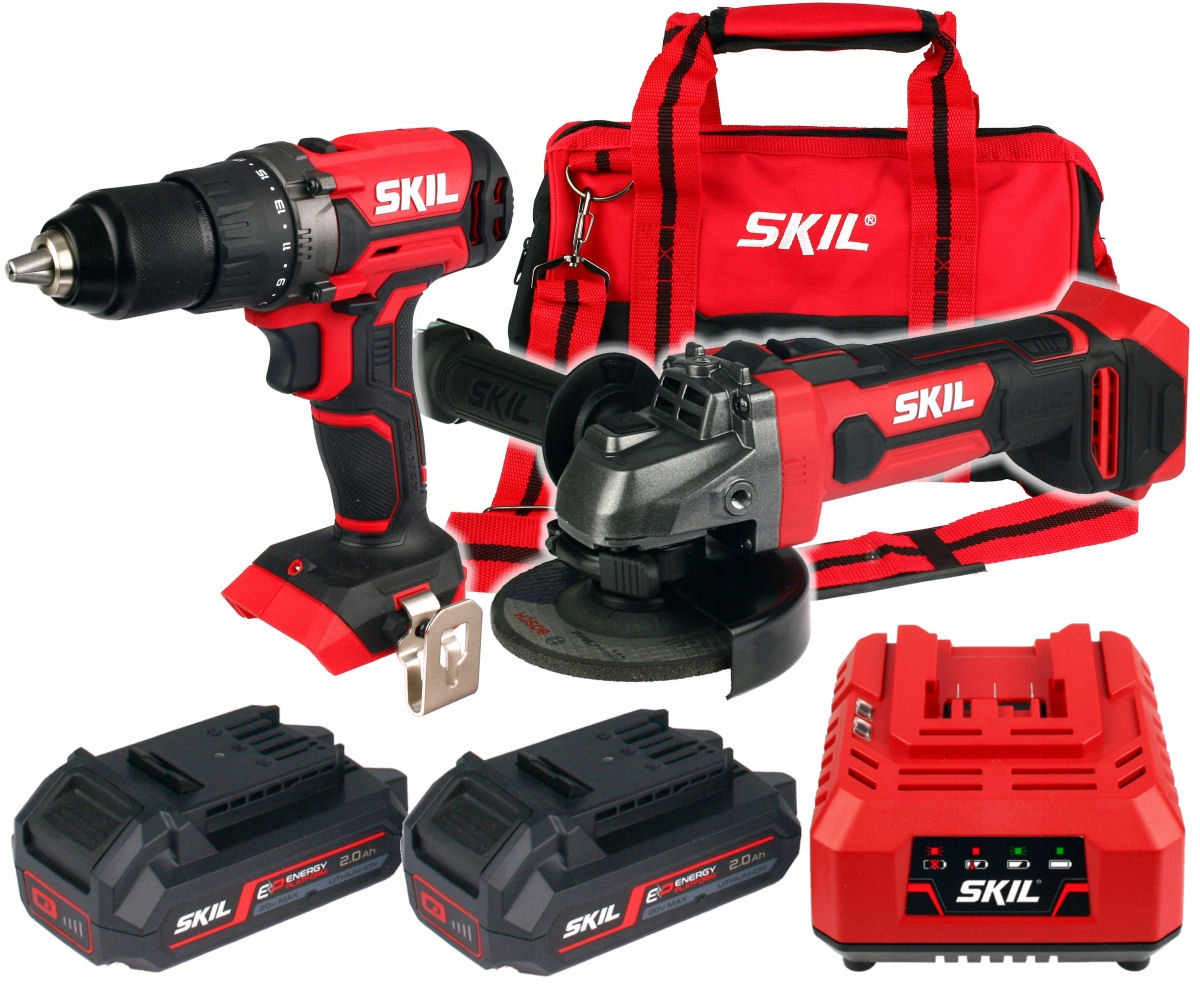 

Szlifierka 125mm Wkrętarka 20V Skil 2x2,0Ah