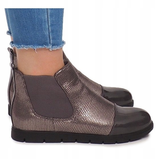 

Szare Inny materiał Buty Kobiety Botki r.37
